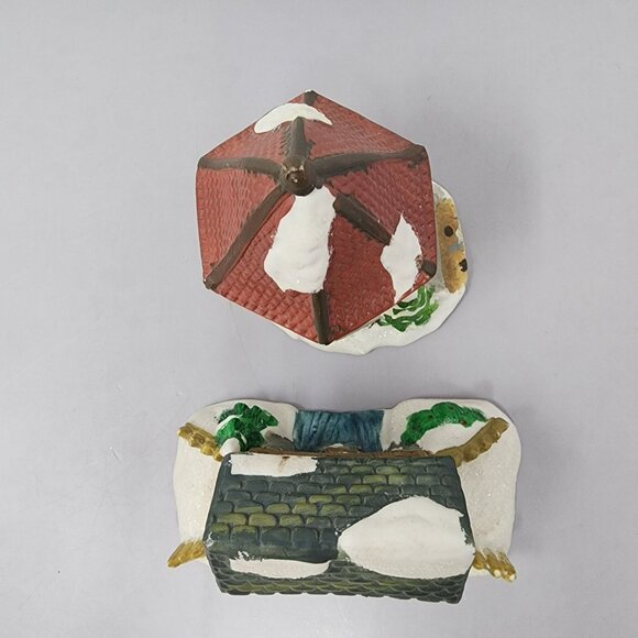 Winter Christmas‎ Holiday Ceramic Covered Bridge & Gazebo Figurines - Picture 5 of 9